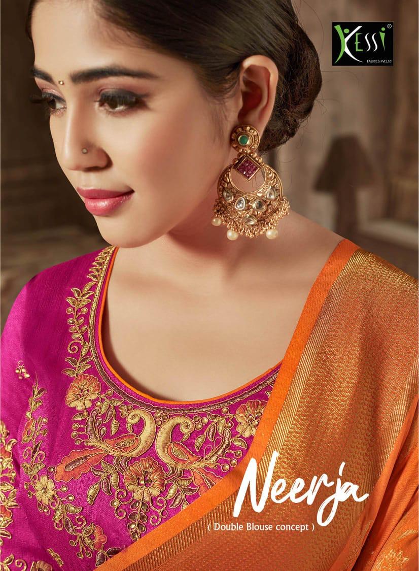 Kessi Fabrics Neerja Designer Pure Jacquard Dola Silk With E...