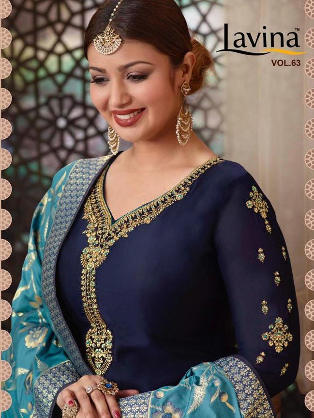 Lavina Vol 63 Satin Georgette With Embroidery Work Dress Mat...