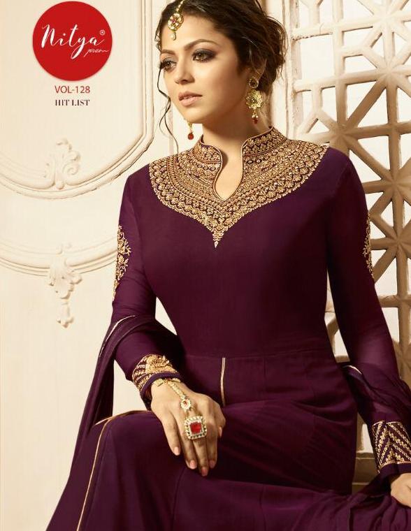 Lt Fabrics Nitya Vol 128 Hit List Georgette With Heavy Embro...