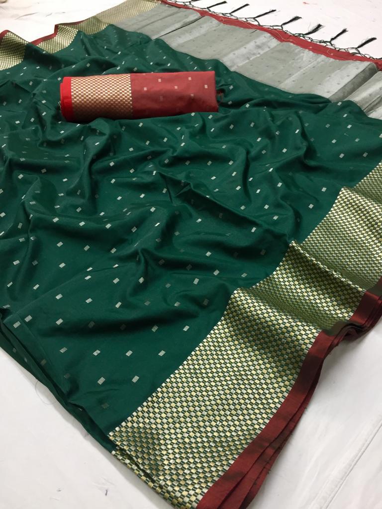 Lt Fabrics Kangan Designer Soft Silk With Weaving Butti Sare...