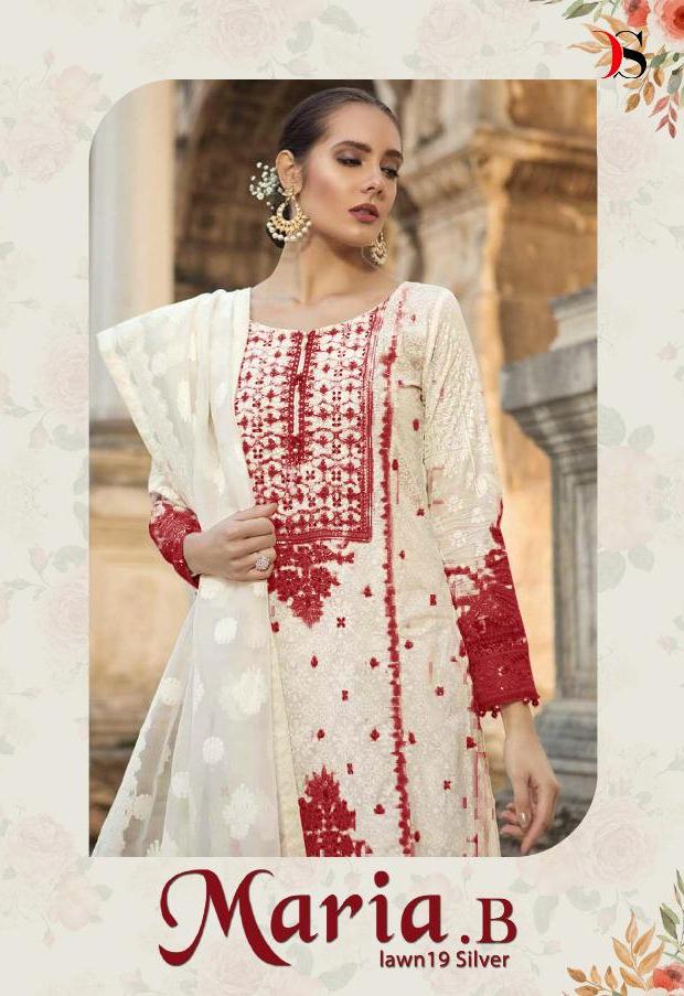 Deepsy Suits Maria B Lawn 19 Silver Printed Pure Cotton With...