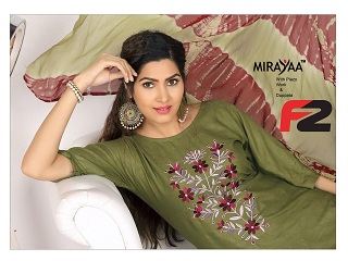 Mirayaa F2 Designer Printed Heavy Rayon Readymade Top With B...