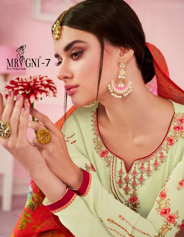 Utsav Suits Mrigni Vol 7 Satin Georgette With Embroidery Wor...