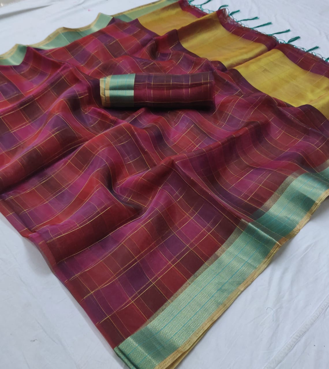 Mohey Silk Vol 2 Organza Silk Checks Party Wear Sarees Colle...