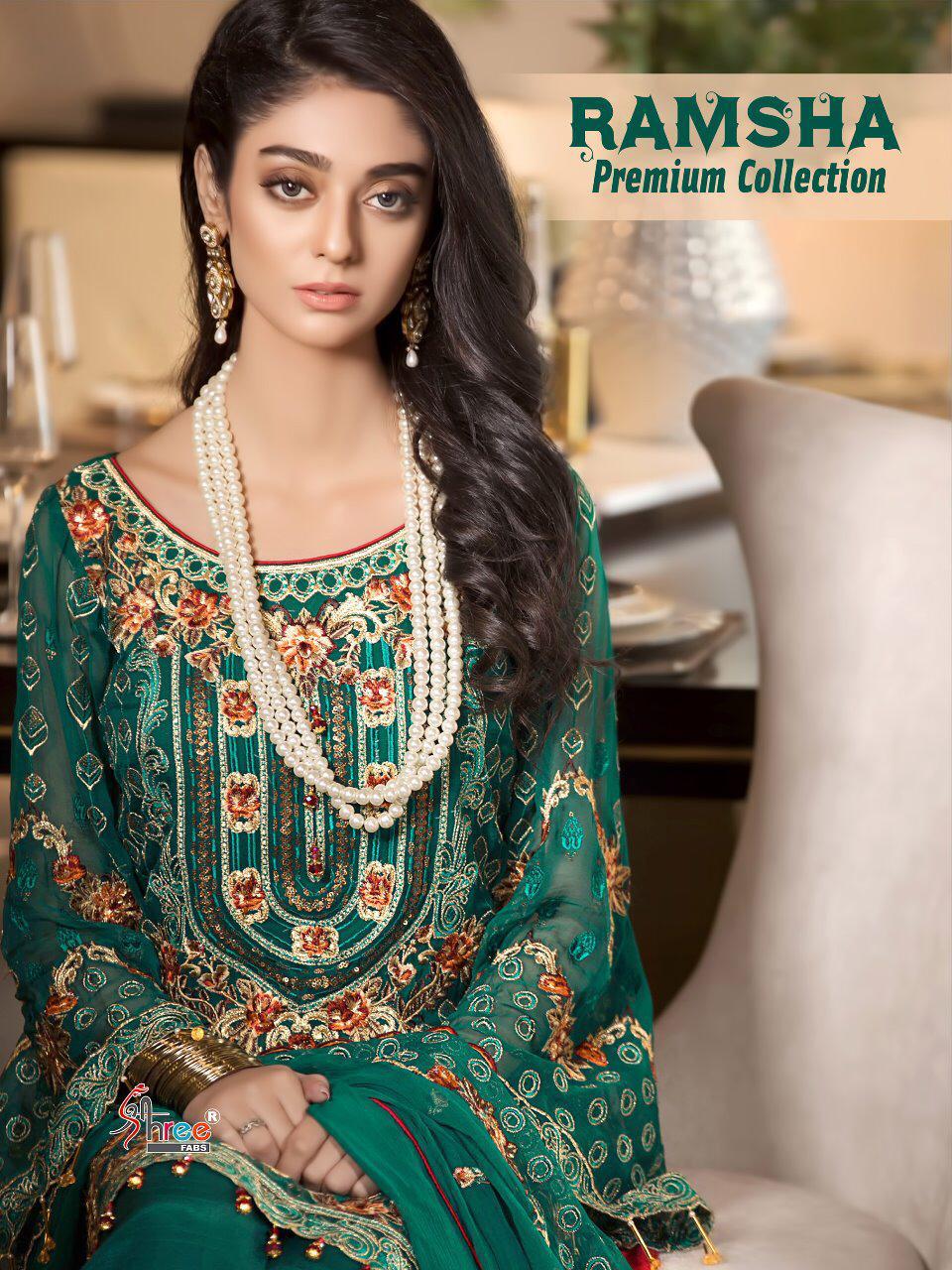 Shree Fabs Ramsha Premium Collection Faux Georgette With Emb...