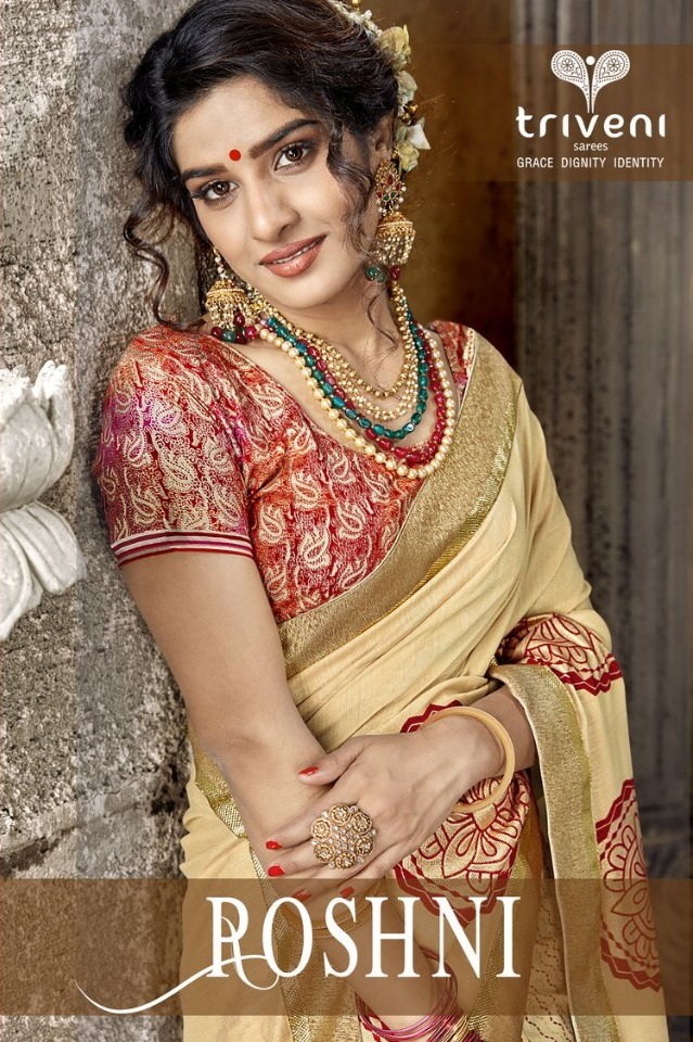 Triveni Roshni Designer Heavy Fancy Fabric With Work Sarees ...