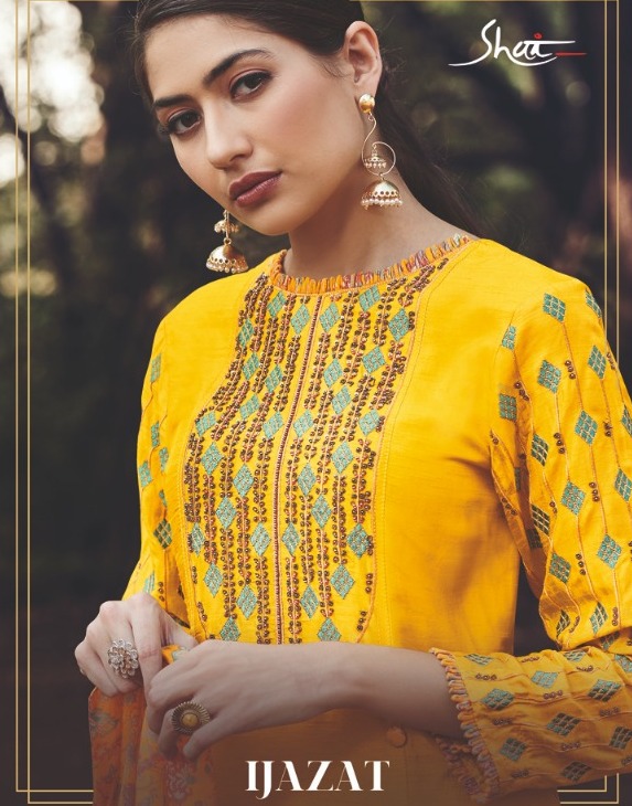 Sahiba Shai Ijazat Pure Bemberg Moga Silk With Embroidery Wo...