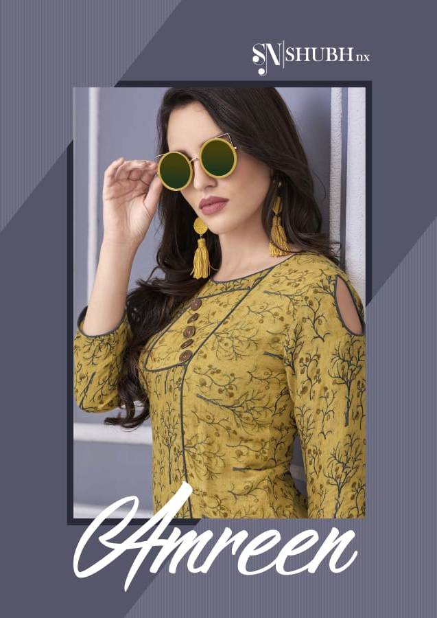 Shubh Nx Amreen Printed Rayon Readymade Kurtis Collection At...