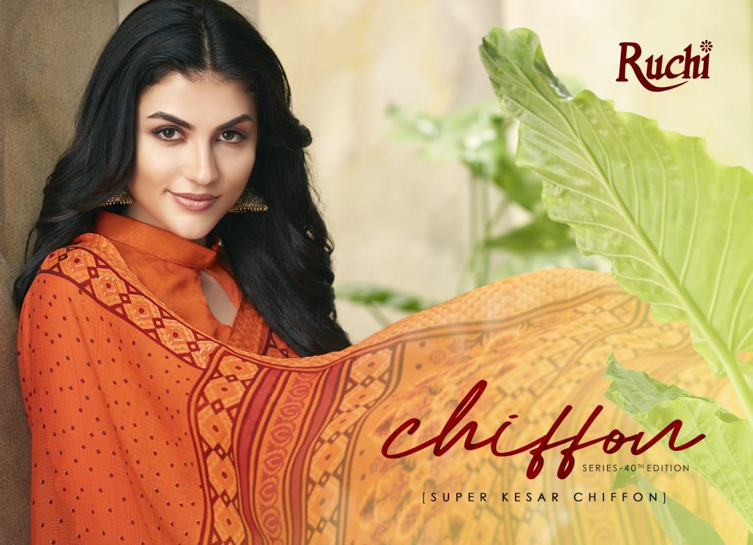 Ruchi Kesar Chiffon Vol 40 Printed Chiffon Sarees Collection...