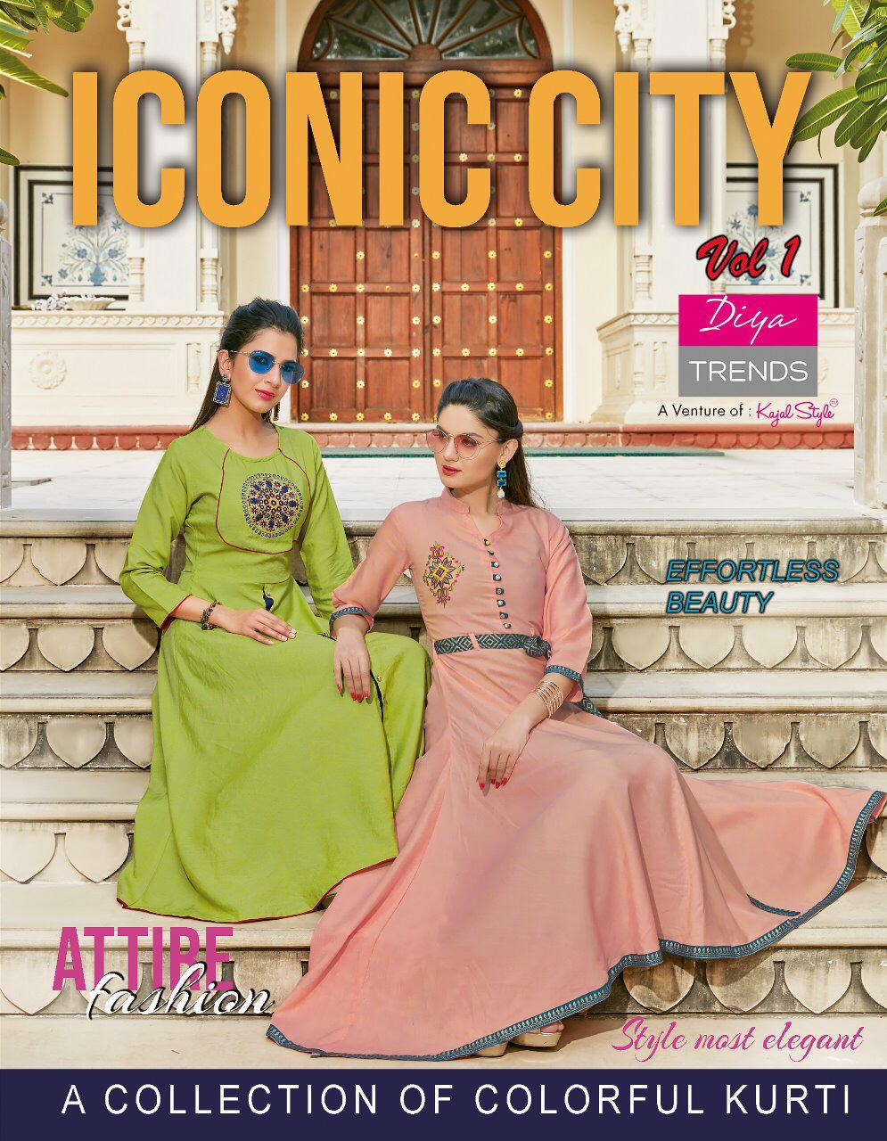 Diya Trendz Iconic City Vol 1 Designer Two Tone Rayon With W...