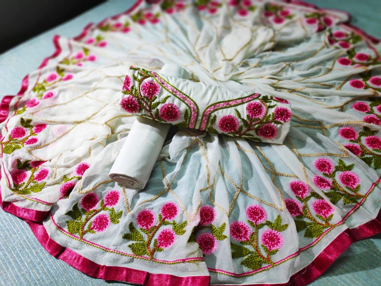 Flower Vol 10 Designer Cotton With Aari Work Non Catalog Dre...