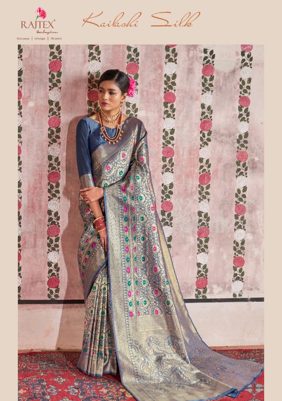 Rajtex Kailashi Silk Heavy Designer Silk Weaving Sarees Coll...