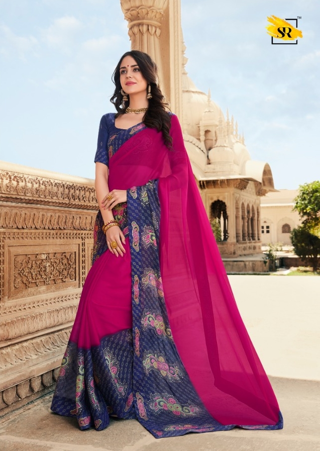 Sr Saree Deshnaa Printed Fancy Fabric Sarees Collection At W...