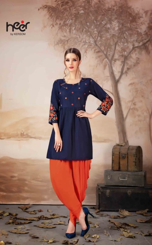 Kersom Heer Vastra Cotton Embroidered Readymade Kurtis At Wh...