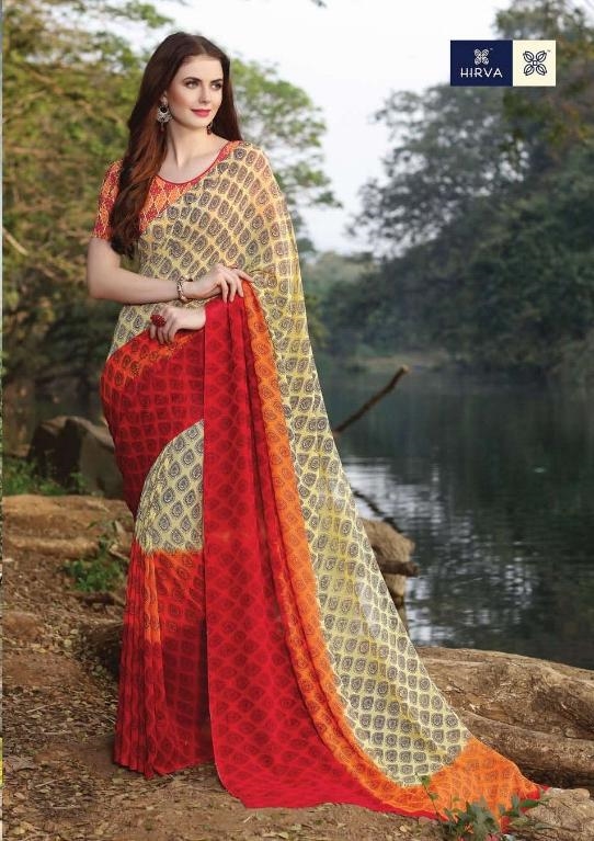 Hirva Saheli Vol 3 Printed Georgette Sarees Collection At Wh...