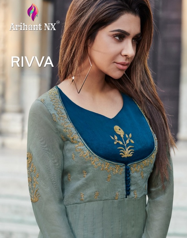 Arihant Nx Rivva Designer Printed Maslin Silk With Work Read...