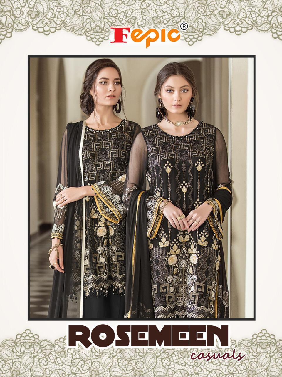 Fepic Rosemeen Casuals Heavy Embroidered Georgette Pakistani...