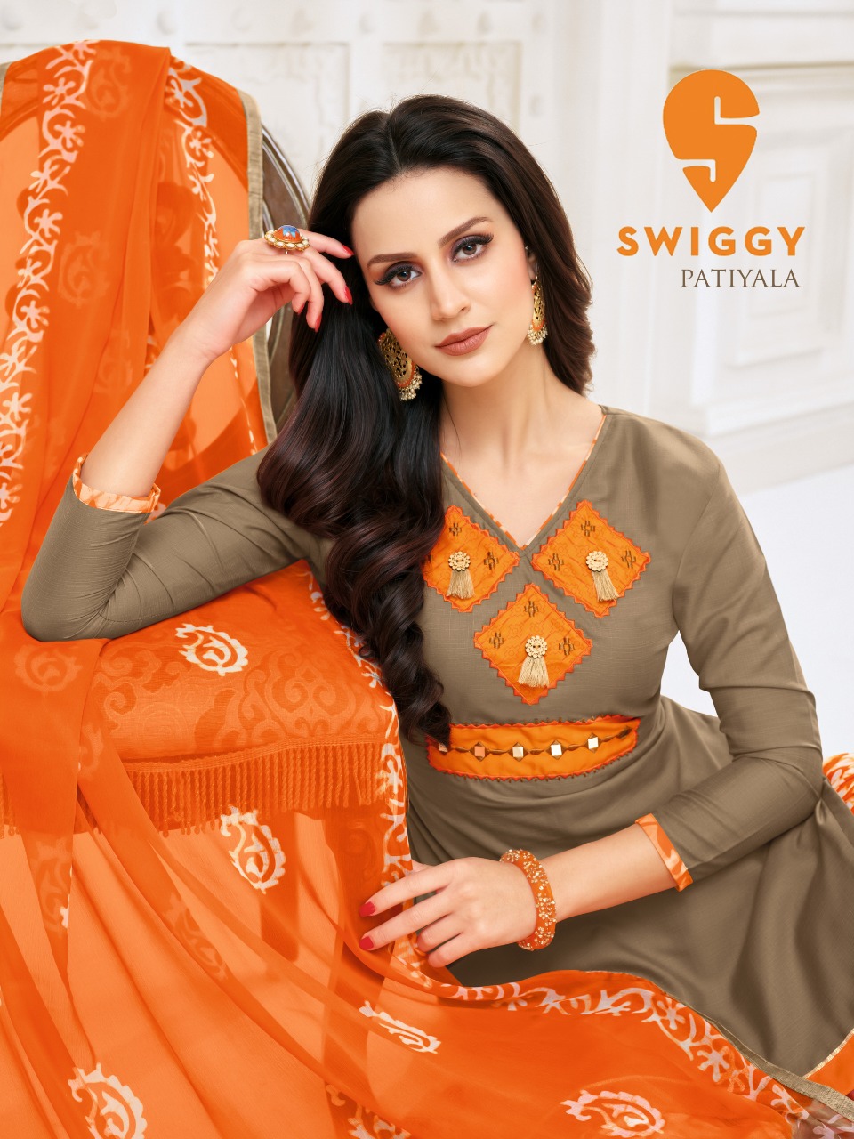 Kapil Trendz Swiggy Designer Slub Cotton Dress Material At W...