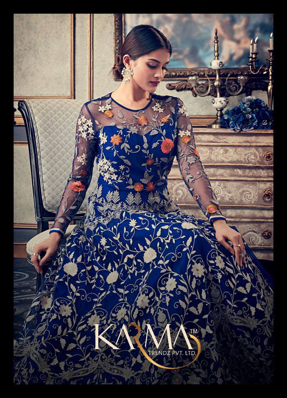 Karma Trendz 15030 Colors Heavy Embroidered Net Anarkali Sui...