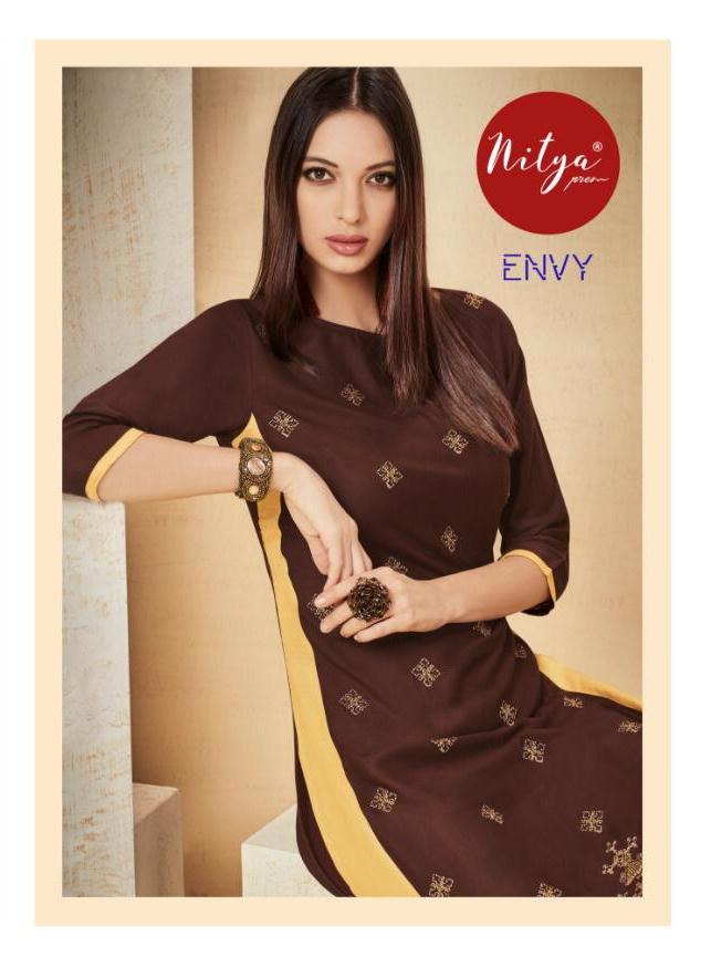 Lt Fabrics Nitya Envy Printed Rayon Straight Readymade Kurti...