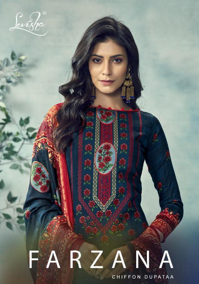 Levisha Farzana Designer Printed Pure Cotton Dress Material ...