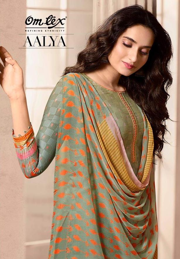 Omtex Aalya Digital Printed Cotton With Embroidery Handwork ...
