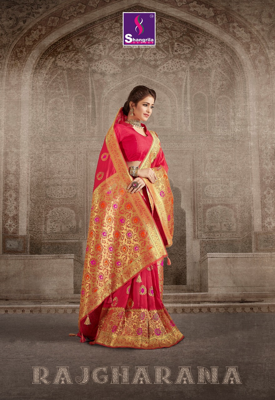 Shangrila Sarees Rajgharana Designer Weaving Zari Silk Saree...