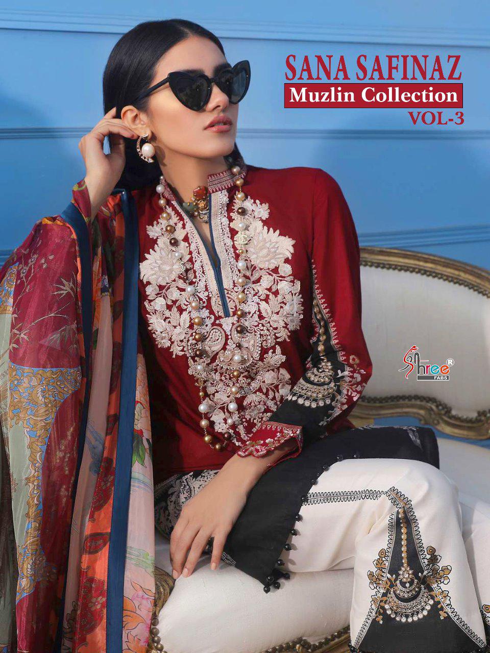 Shree Fabs Sana Safinaz Muzlin Collection Vol 3 Printed Pure...