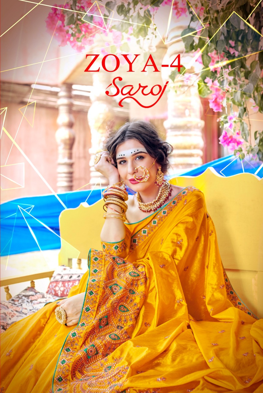 Saroj Zoya Vol 4 Designer Embroidered Heavy Silk Sarees Coll...