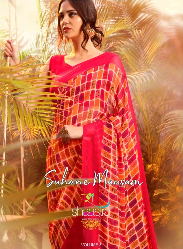 Shaastra Suhane Mausam Vol 3 Printed Georgette Sarees Collec...