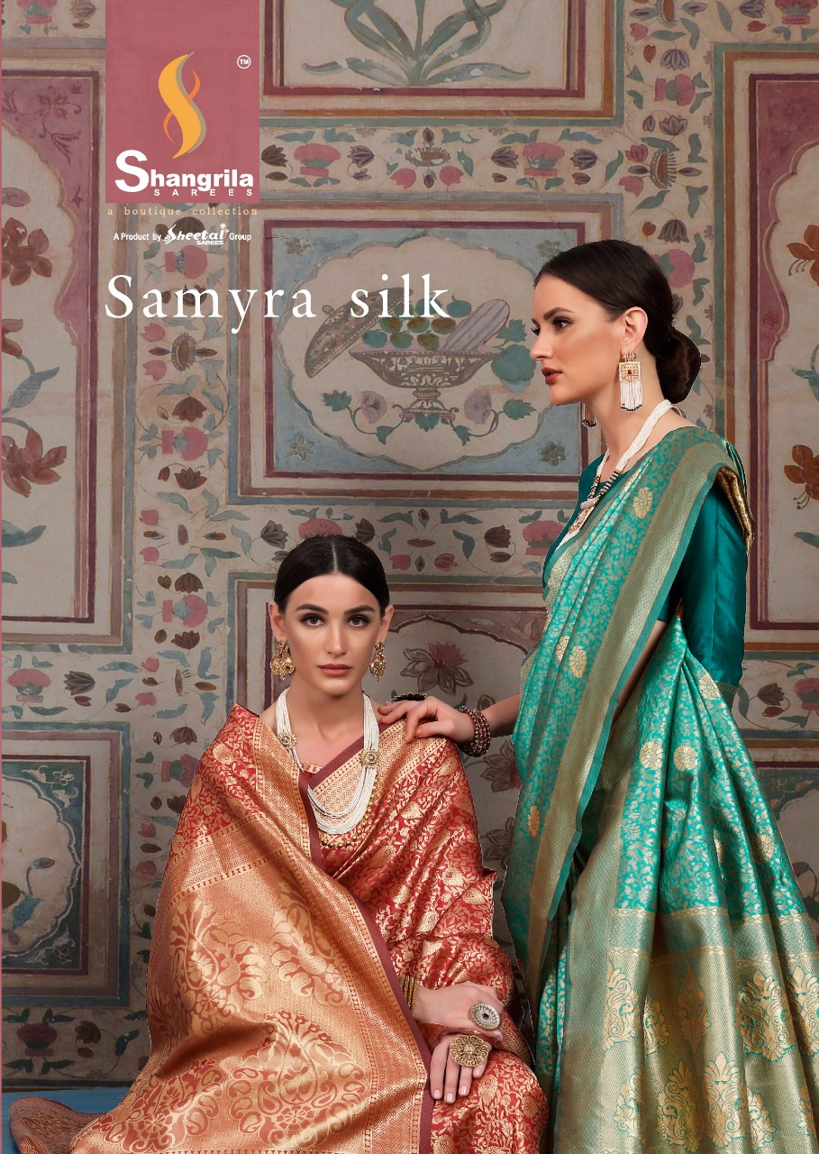 Shangrila Sarees Samyra Silk Designer Heavy Silk With Meenak...