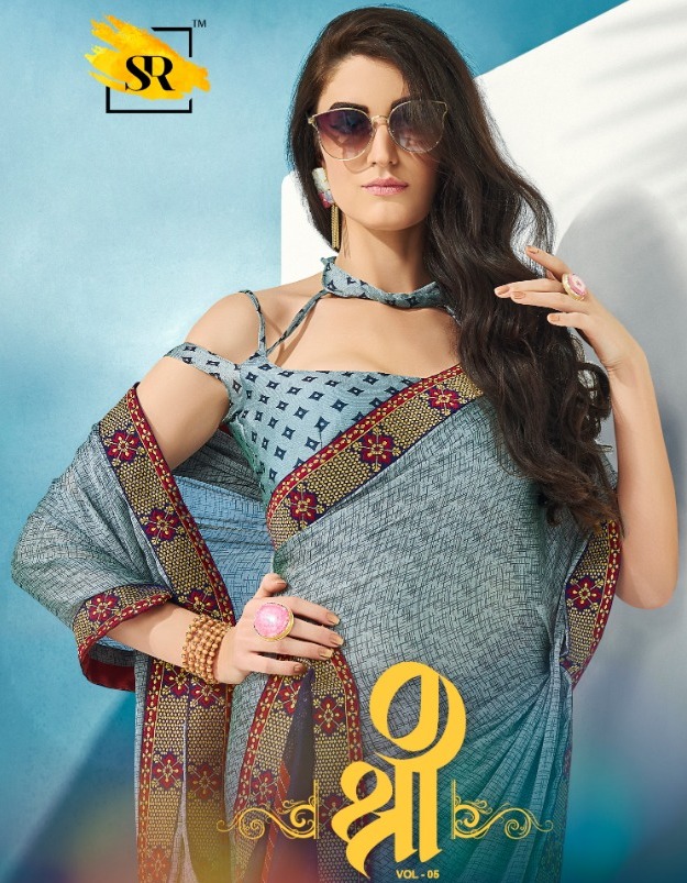 Sr Shree Vol 6 Printed Moss Chiffon Sarees Collection At Who...