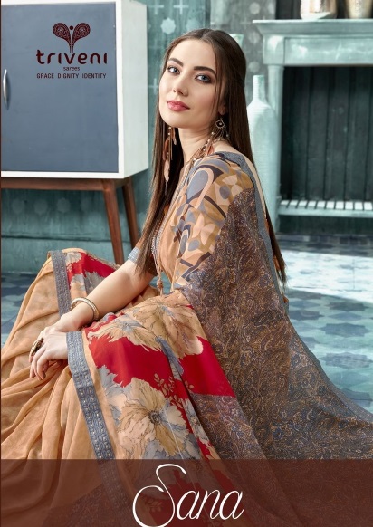 Triveni  Sana Designer Georgette Printed Regular Wear Sarees...