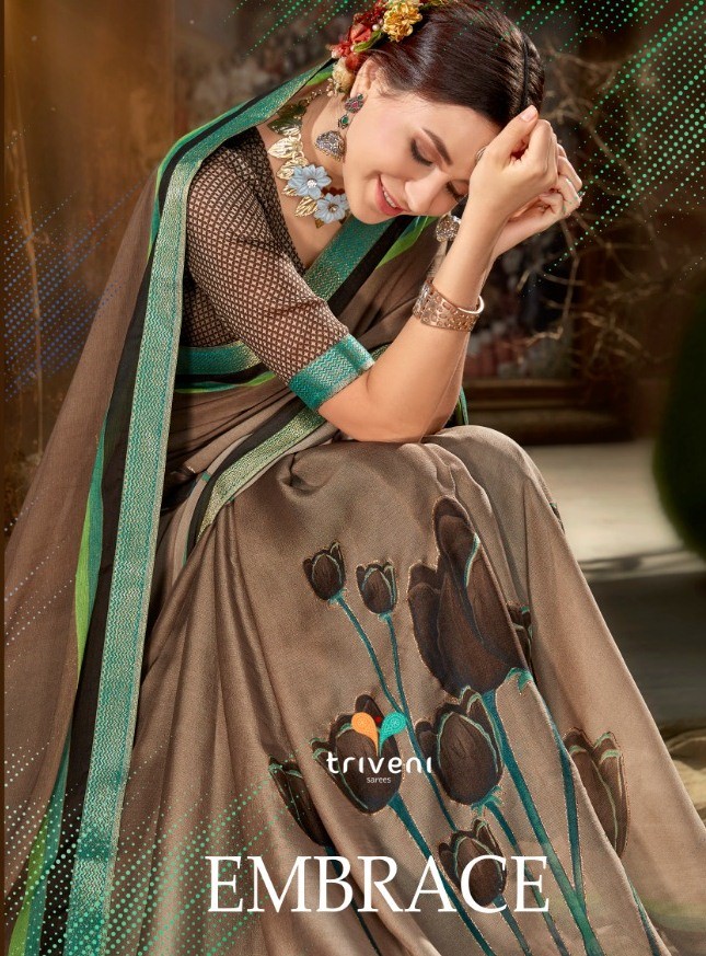 Triveni Embrace Printed Fancy Fabric Sarees Collection At Wh...