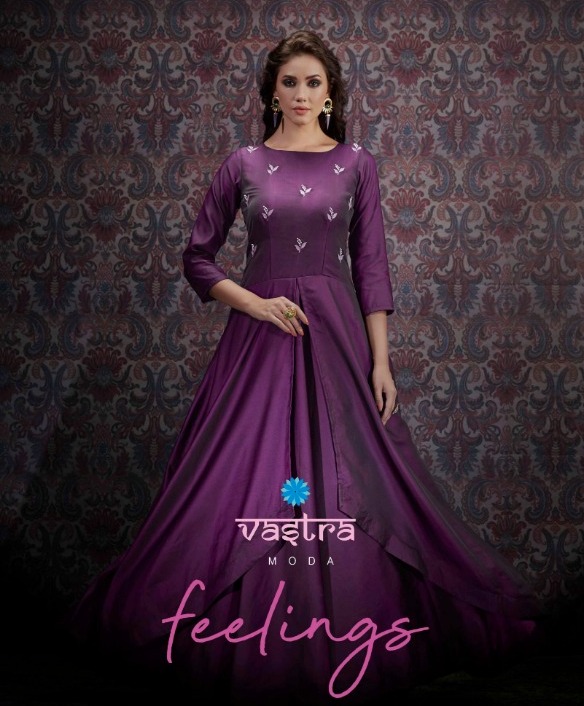 Vastra Moda Feelings Premium Taffeta Silk With Embroidery Wo...