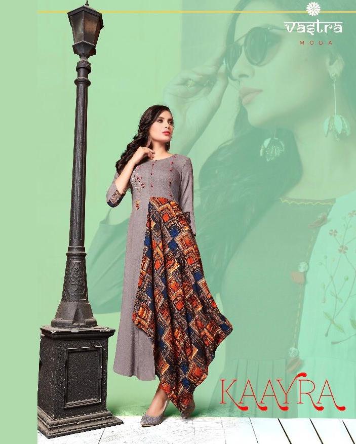 Vastra Moda Kaayra Vol 1 Printed Rayon Long Flair Readymade ...