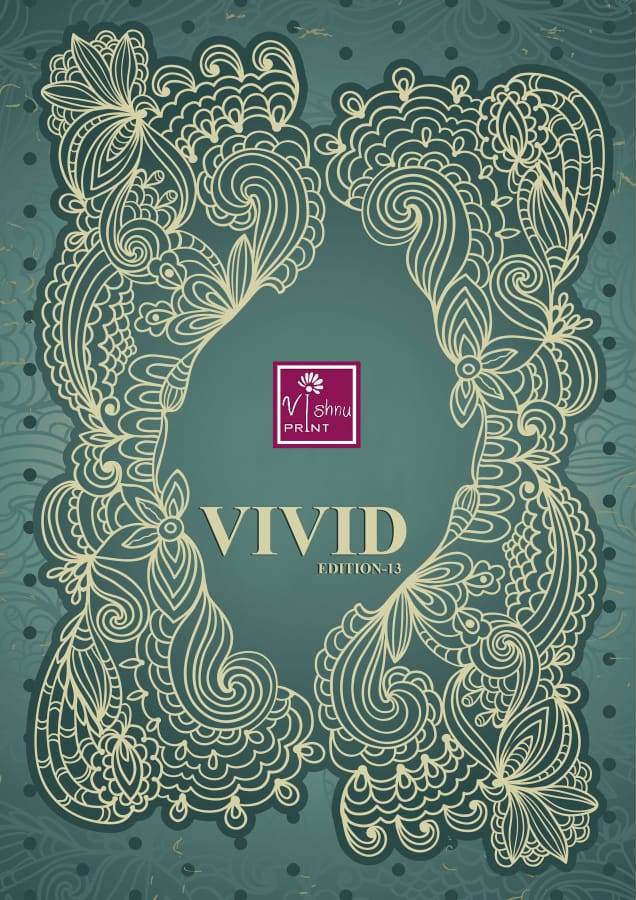 Vishnu Print Vivid Vol 19 Printed French Crepe Dress Materia...