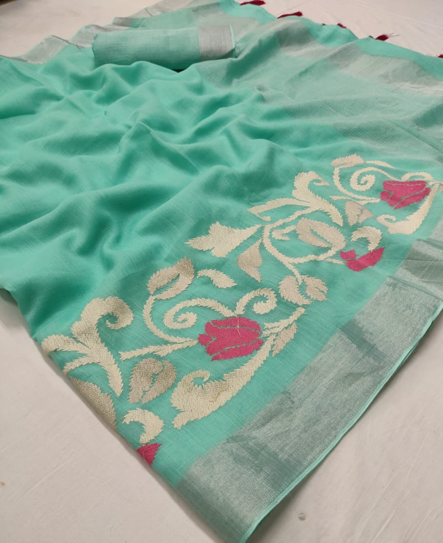 Madhulika Silk Designer Linen With Embroidery Work Party Wea...