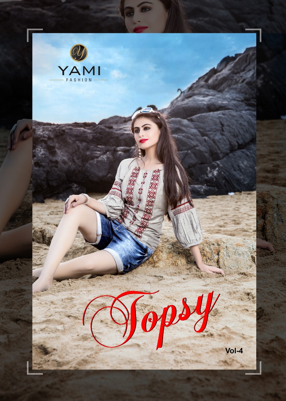 Yami Fashion Topsy Vol 4 Printed Rayon Short Readymade Tops ...