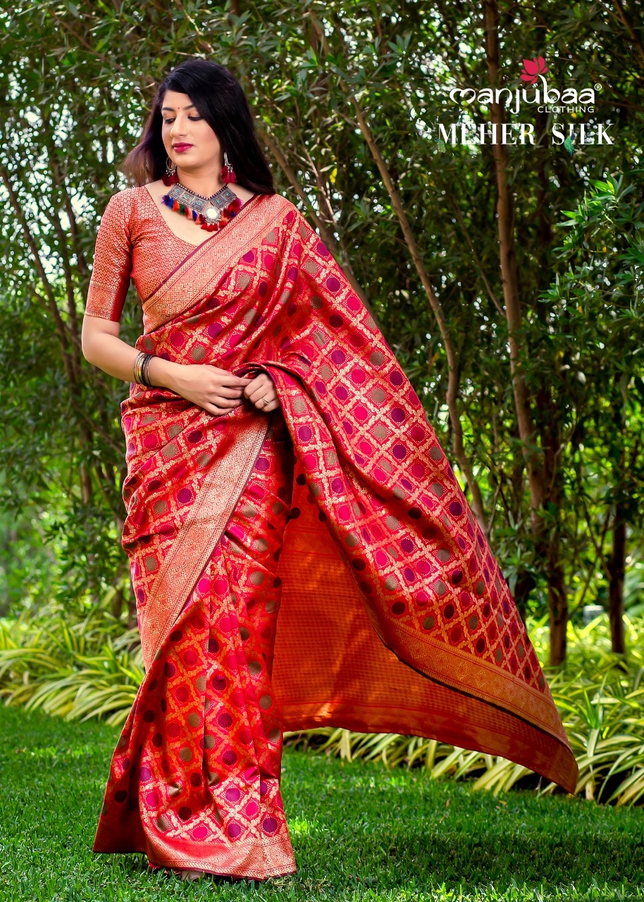 Manjubaa Clothing Meher Silk Designer Soft Silk Weaving Desi...