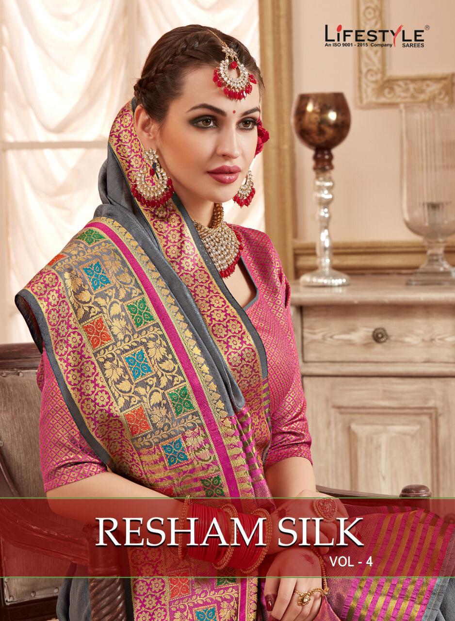 Lifestyle Resham Silk Vol 4 Designer Silk Sarees Collection ...