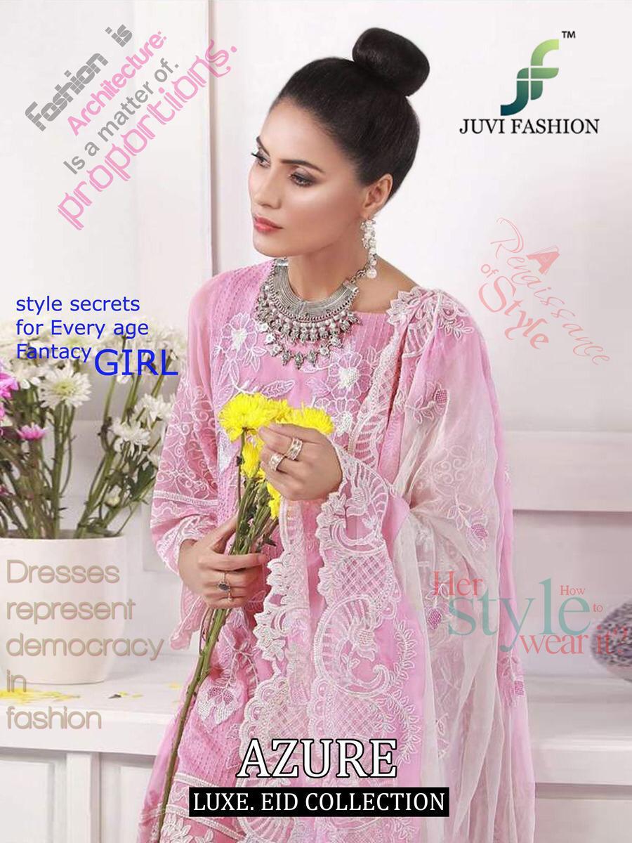 Juvi Fashion Azure Luxe Eid Collection Designer Soft Net Wit...