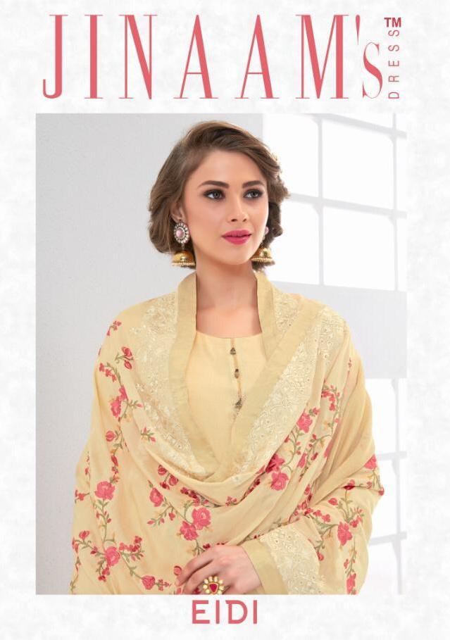 Jinaam's Dress Eidi Designer Cotton Silk With Embroidery Han...