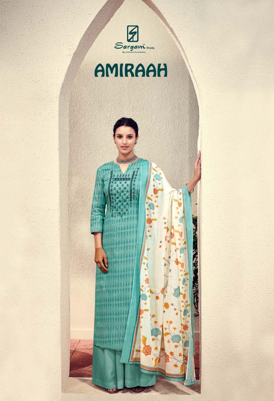 Sargam Prints Amiraah Designer Printed Pure Cotton With Embr...