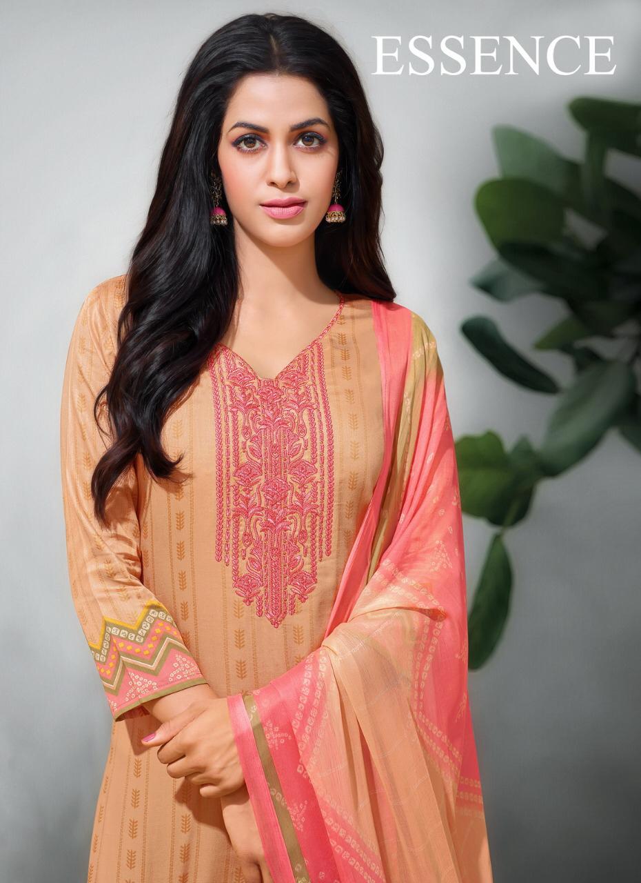 Angroop Plus Essence Printed Pure Jam Silk With Embroidery W...
