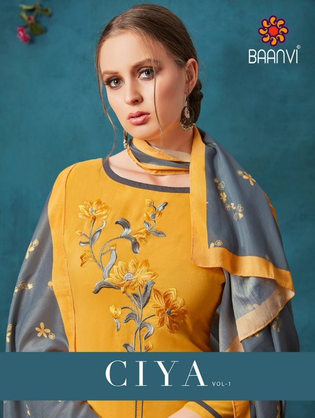 Baanvi Ciya Designer Embroidered Muslin Readymade Kurtis Wit...
