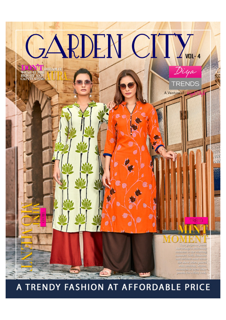 Diya Trendz Garden City Vol 4 Printed Heavy Rayon Straight R...