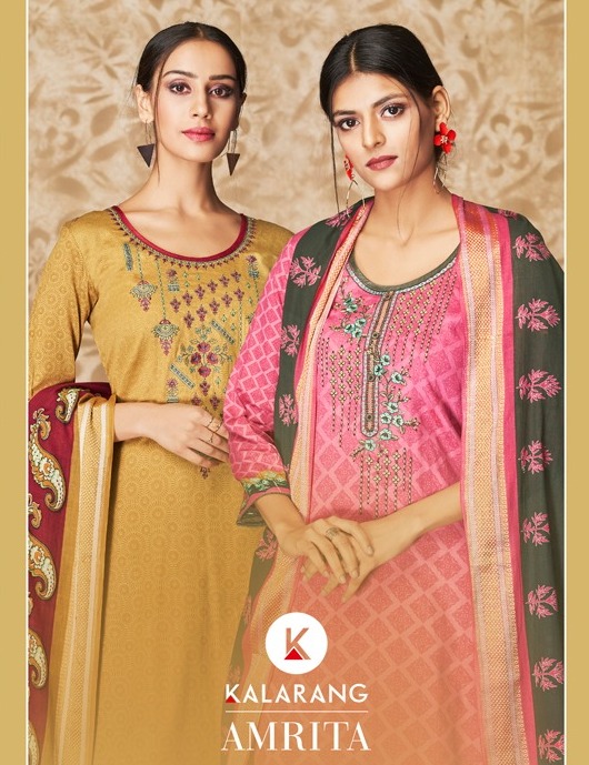 Kessi Fabrics Kalarang Amrita Printed Satin With Embroidery ...