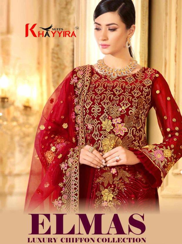 Khayyira Suits Elmas Designer Embroidered Georgette With Hea...