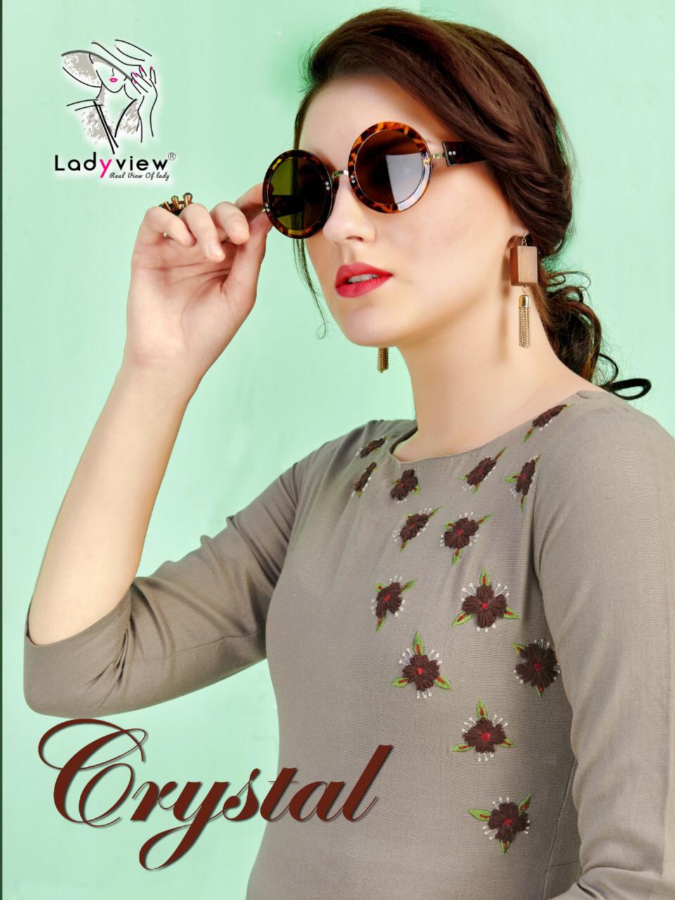 Ladyview Crystal Rubby Cotton With Embroidery Handwork Ready...